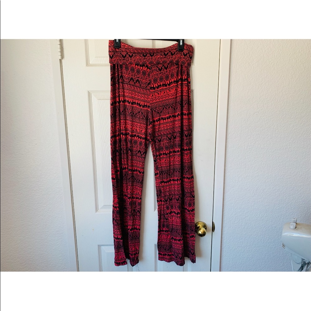 Pink and black elephant stretchy pants